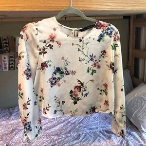 Zara Basic Creamy Floral Blouse